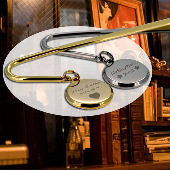 名入れ 刻印 本の栞 しおり 世界でひとつだけ ラグジュアリー サークル ブックマーカー LC プレゼント