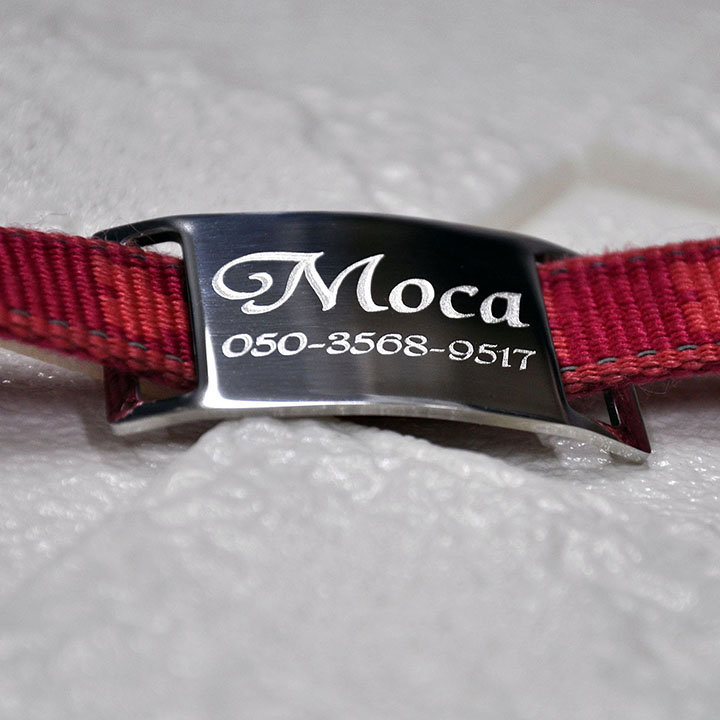 犬 猫 首輪 ハーネス用 名札 曲面仕様 ネームプレート IDタグ ２タイプ ４サイズ展開 ステンレス製 ペット用品 迷子札 名入れ 刻印